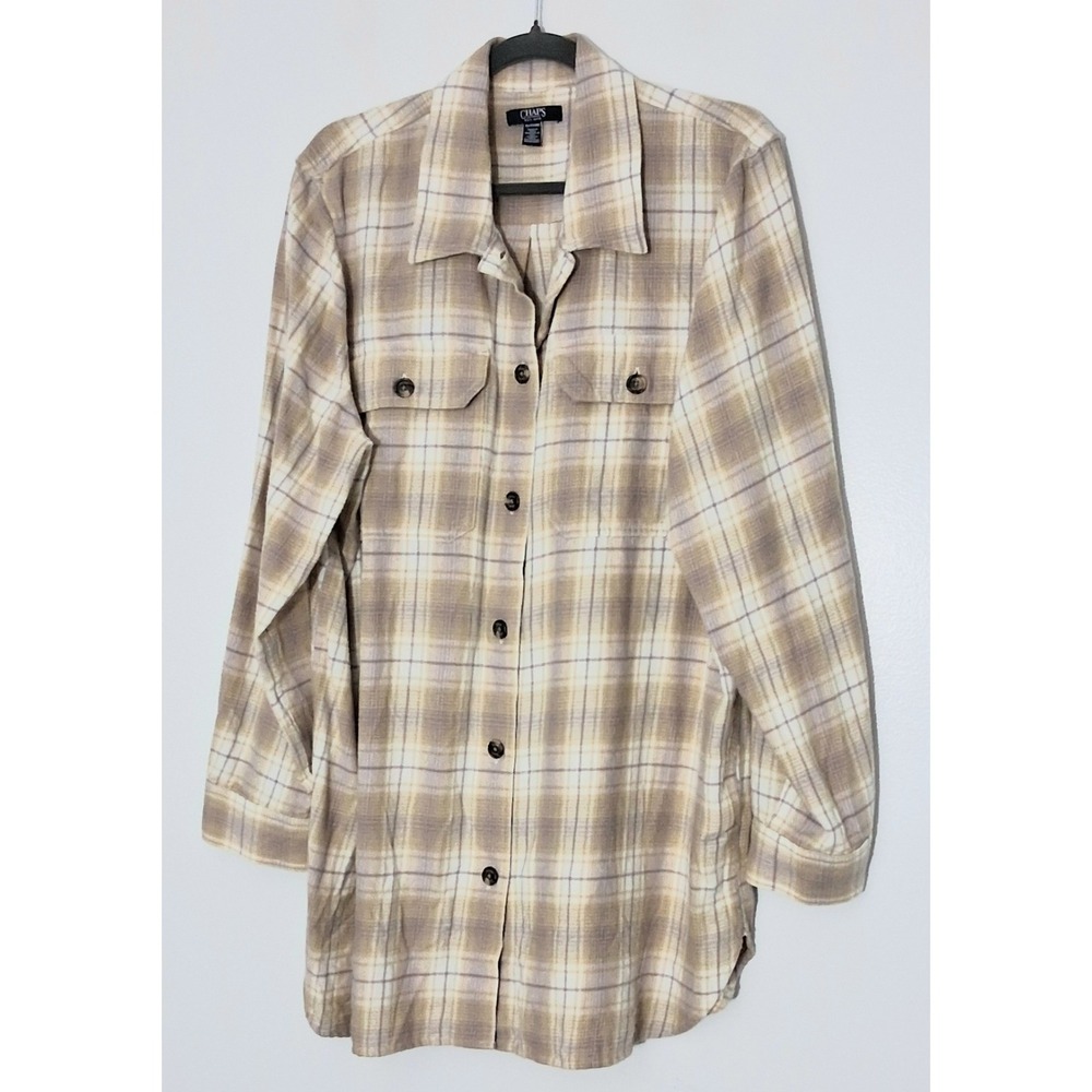 Chaps Ralph Lauren‎ Shirt Men's Size XXL Flannel Cabincore Button Front Shacket